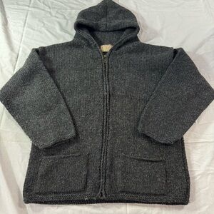 501. Women’s Sweaterman Cozy‎ Gray Wool Hooded Sweater (M)
